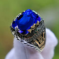 Vintage zilveren saffierring