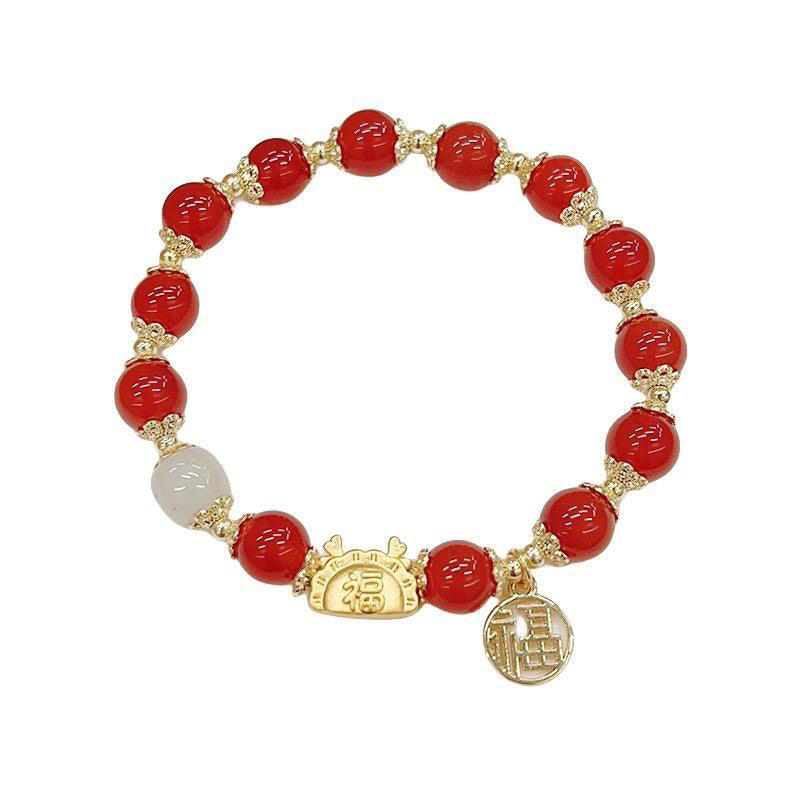 Geluks natuurlijke draak sieraadarmband