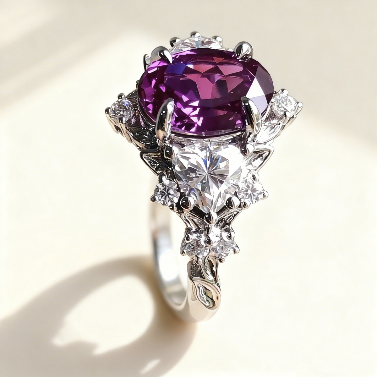 Diamantring met amethist
