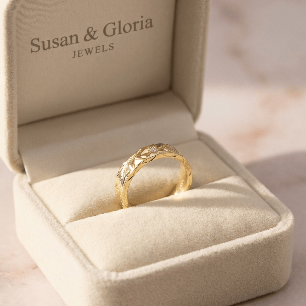 Vintage gouden bladring