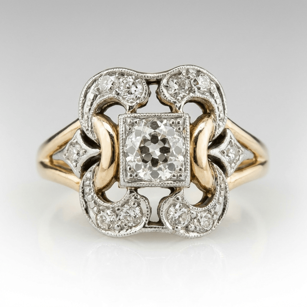Retro sculpturale diamantring