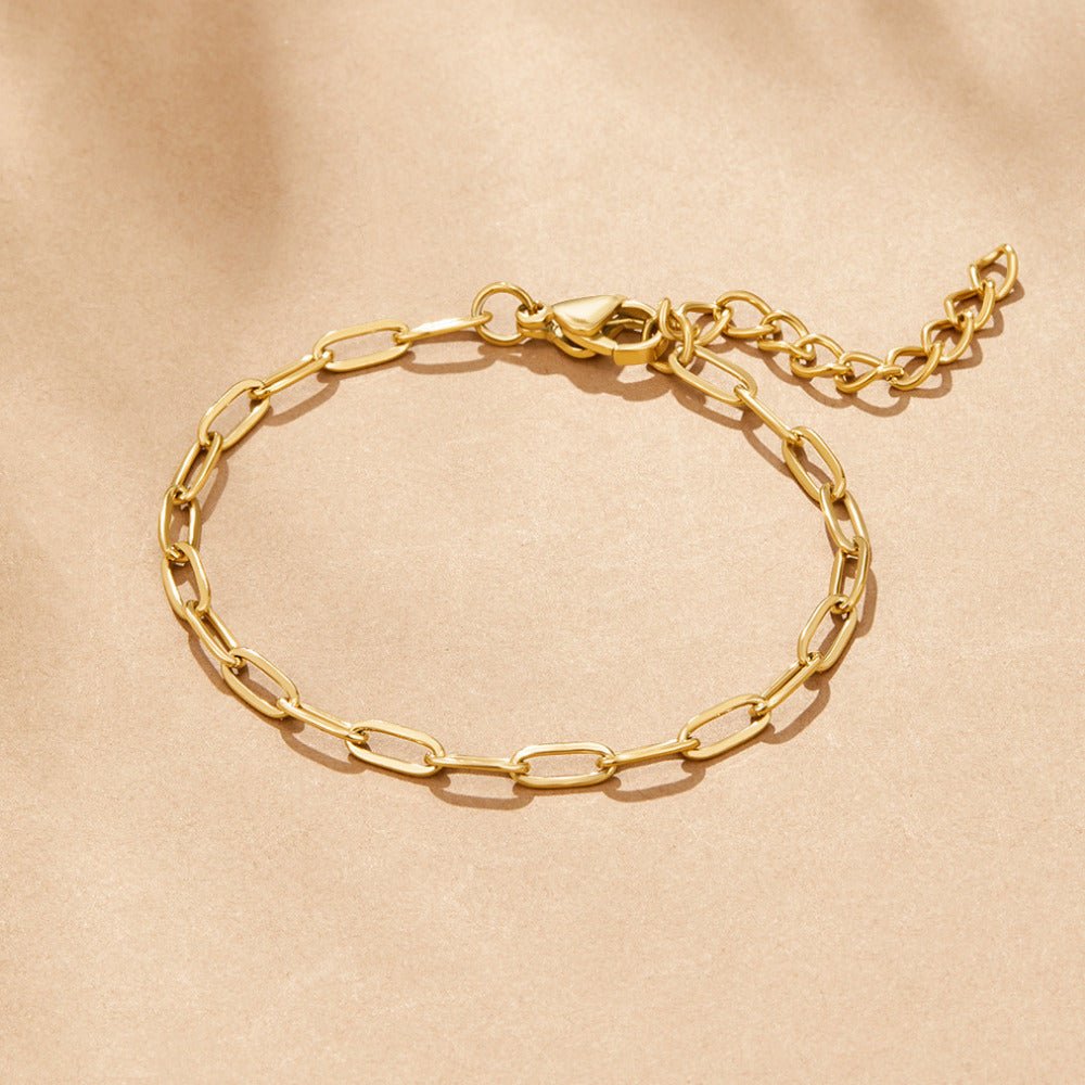 18K gouden paperclip bedelarmband
