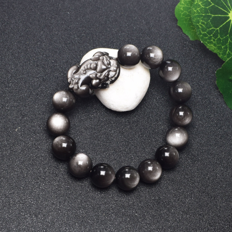 Fortuinarmband met obsidiaan