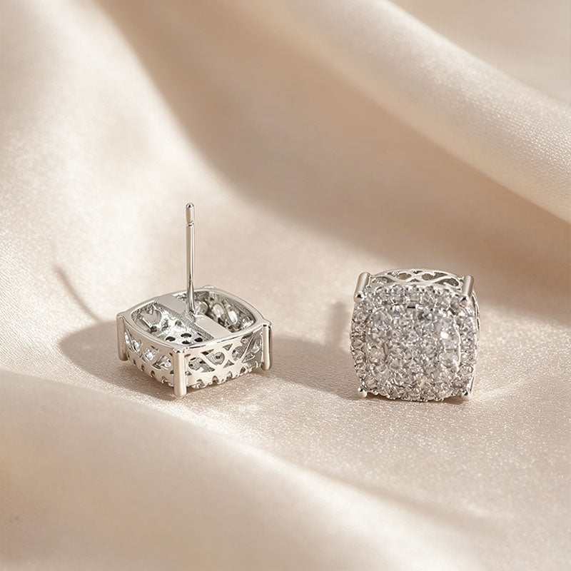 Elegante vierkante pavé diamantoorstekers
