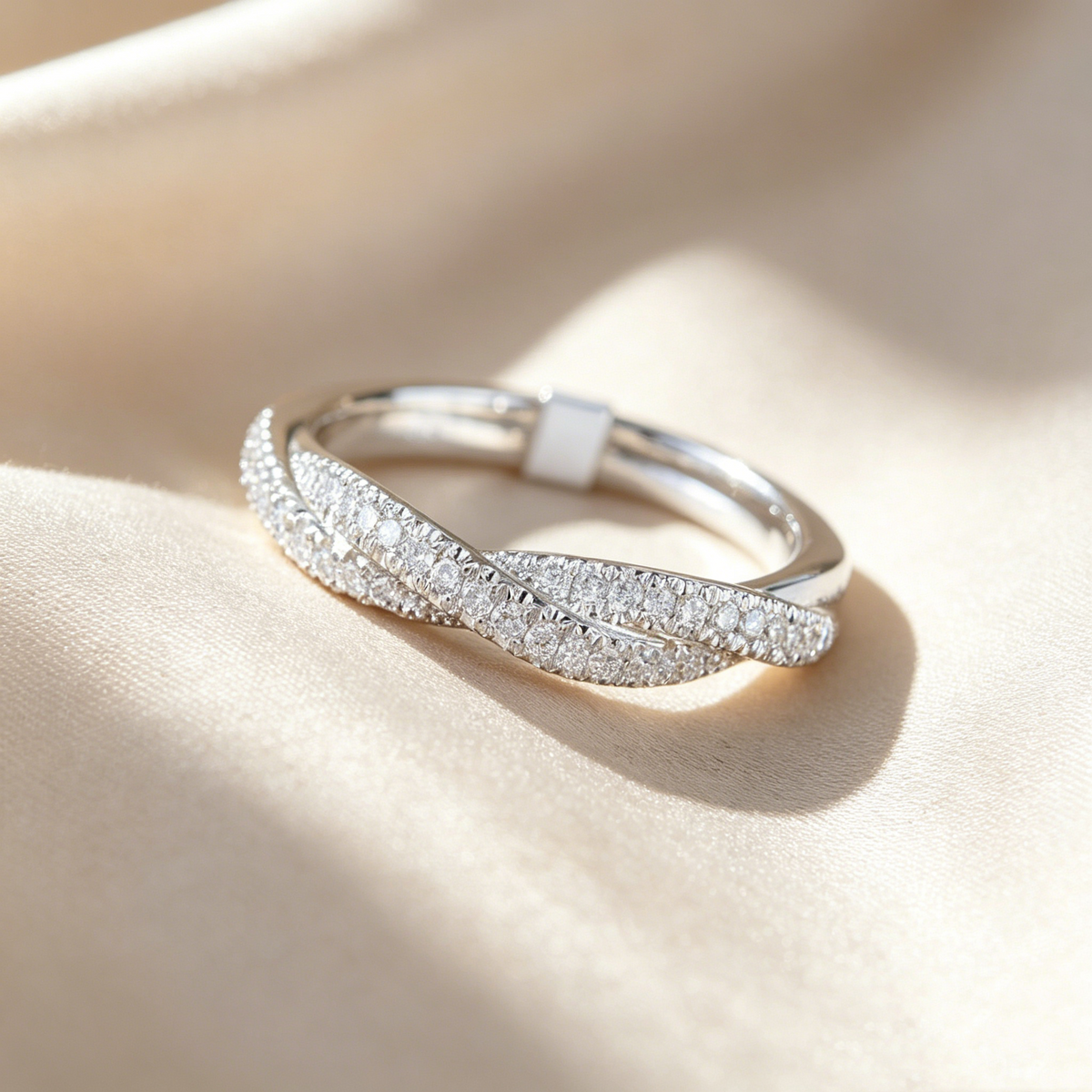 Lichte luxe glinstering ringset met moissanite