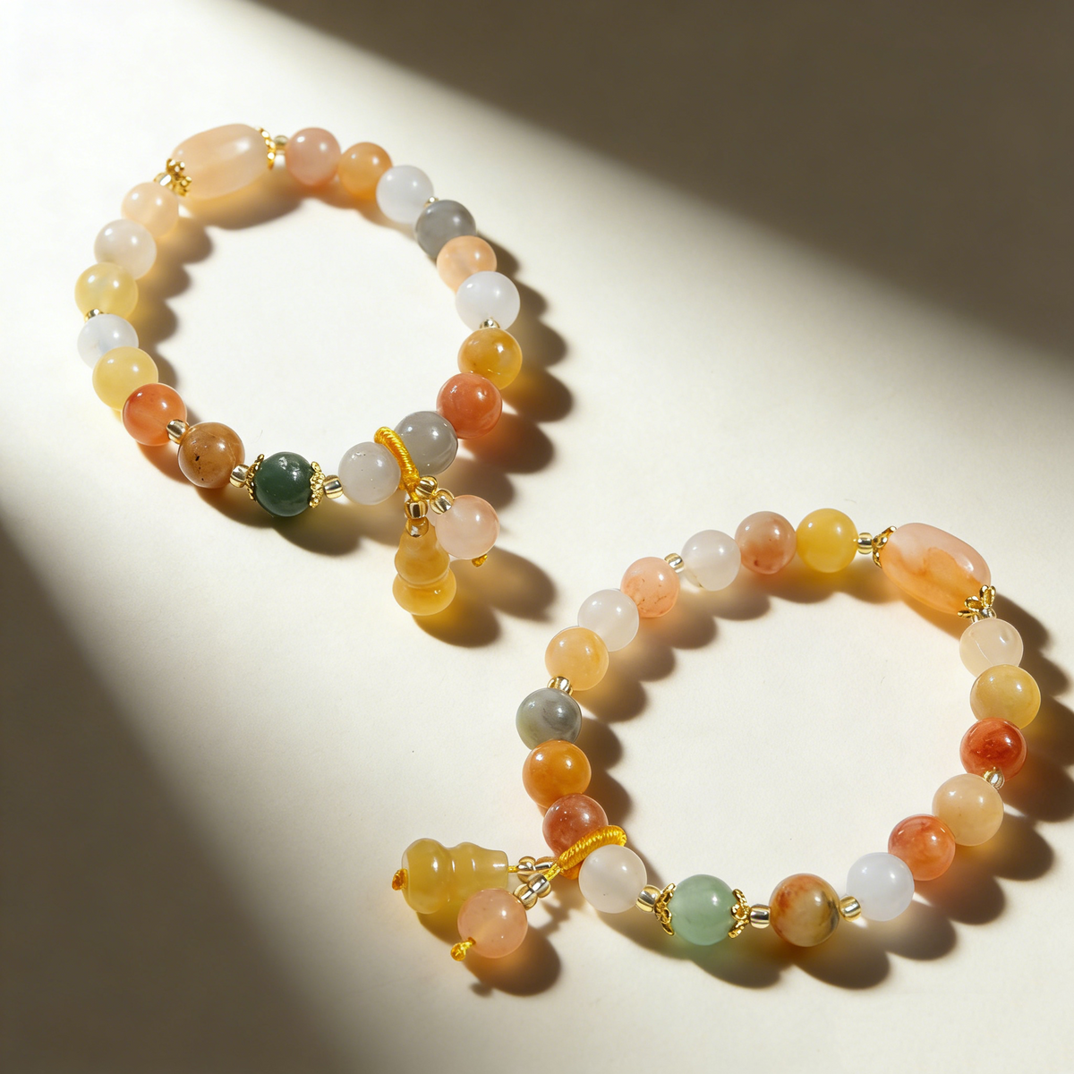 Natuurlijke kralen armbandserie met jade