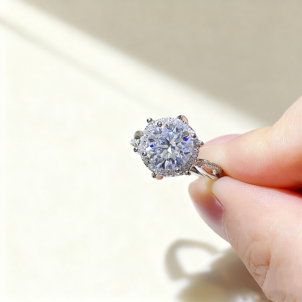 Koninklijke landhuis kleurring met moissanite