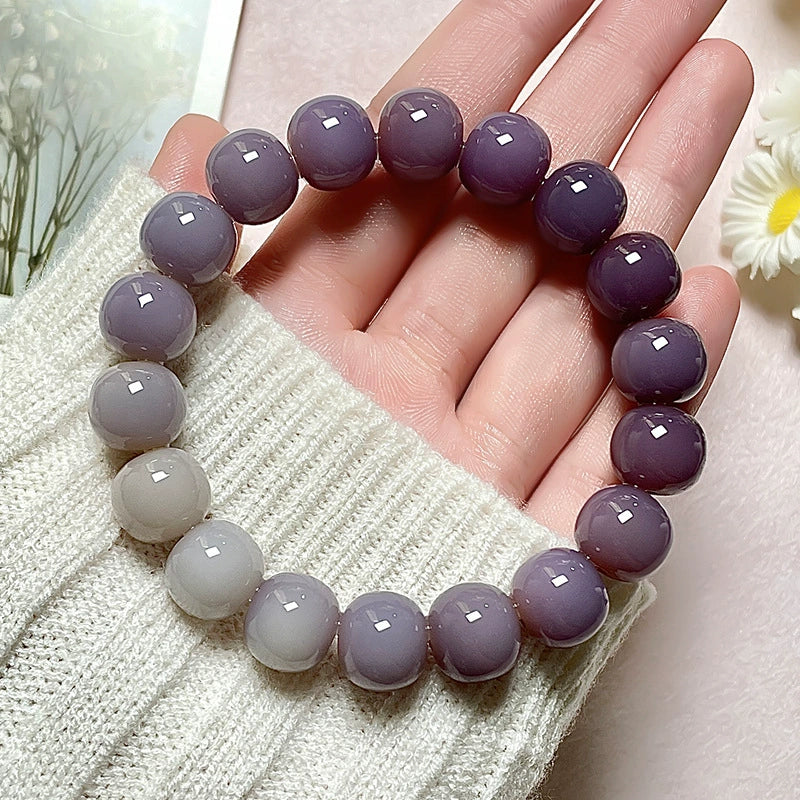 Witte bodhi-armband met jade