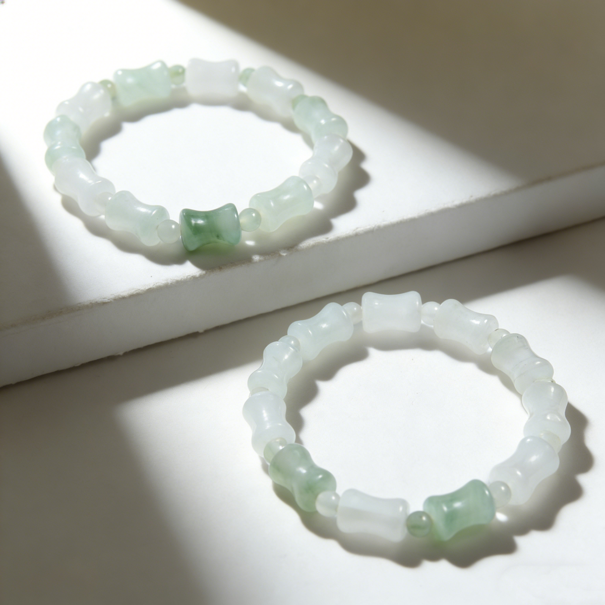 Natuurlijke kralen armbandserie met jade