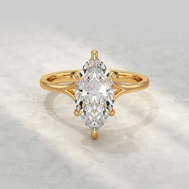 Marquisegeslepen zespoots ring
