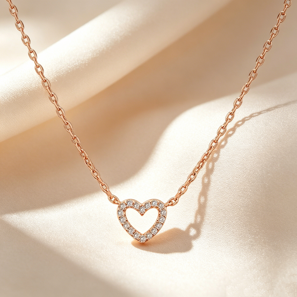 Open pavé hartketting