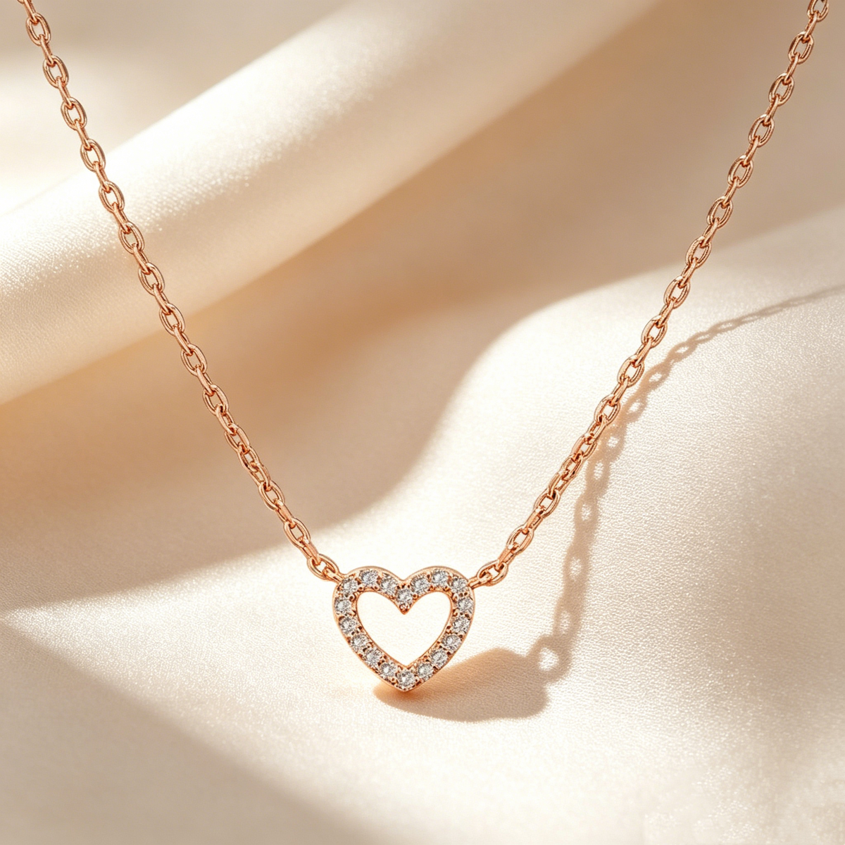 Open pavé hartketting