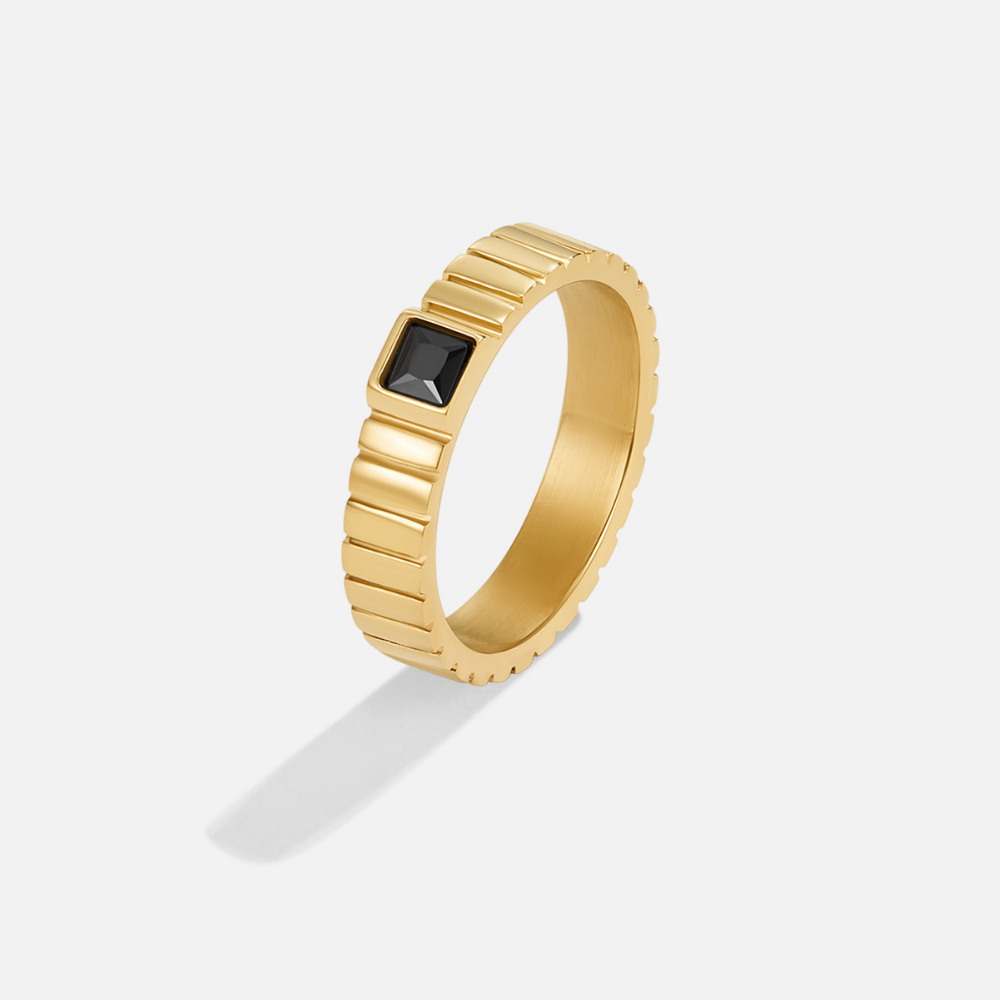 Talia zwarte gouden ring