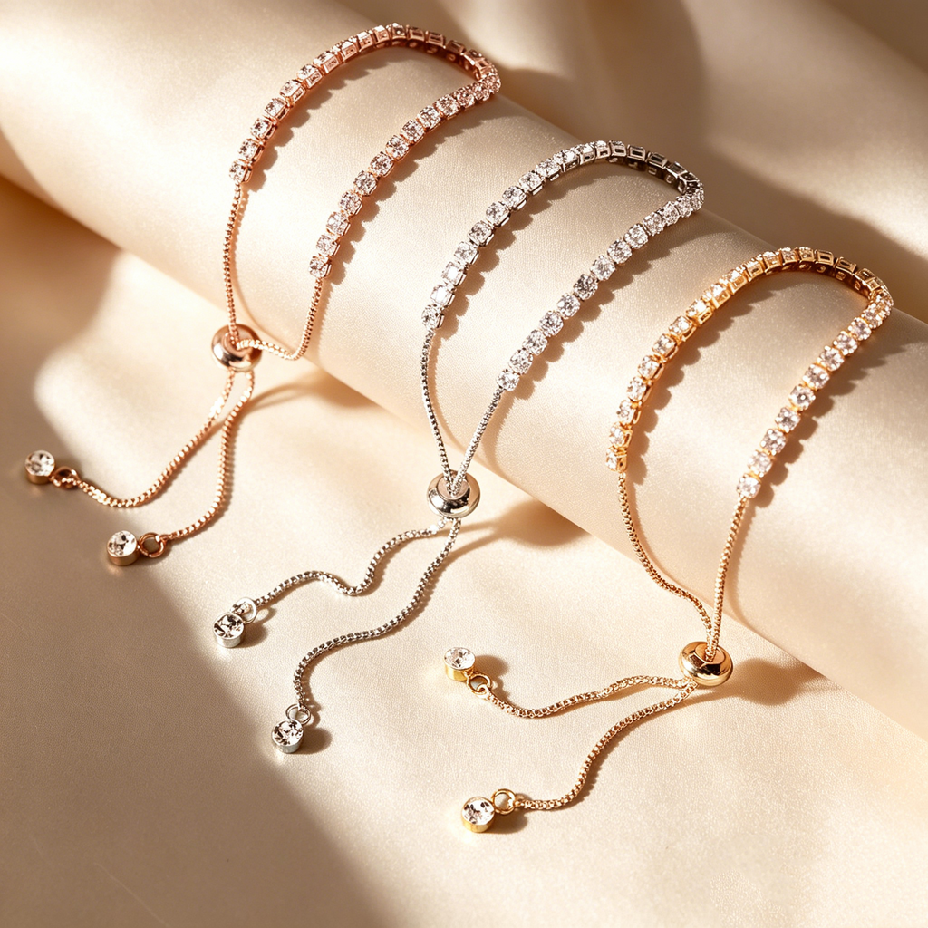 Verstelbare moissanitetennisarmband