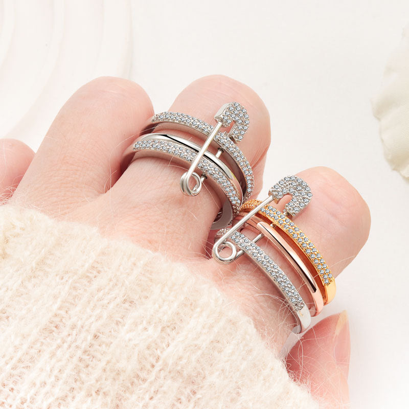 Elegante veiligheids speld ringset