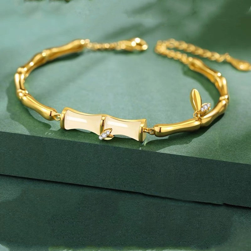 Gouden verguld bamboe-armband