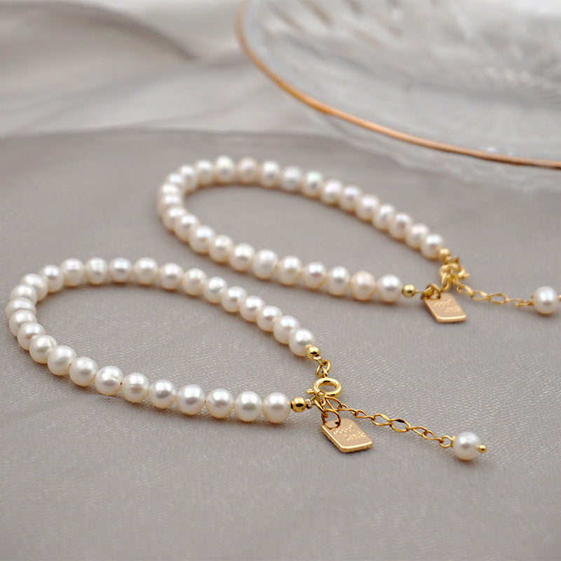 Geluks natuurlijke geluk hangerarmband met zoetwater en parel