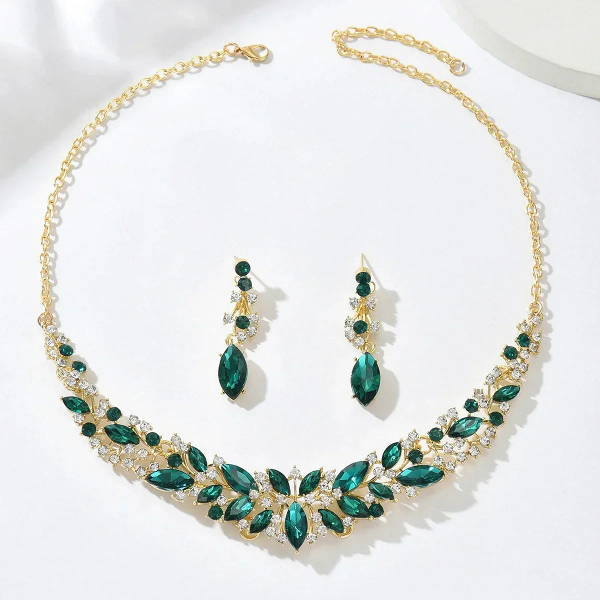 Vintage ketting oorbelset met kristal