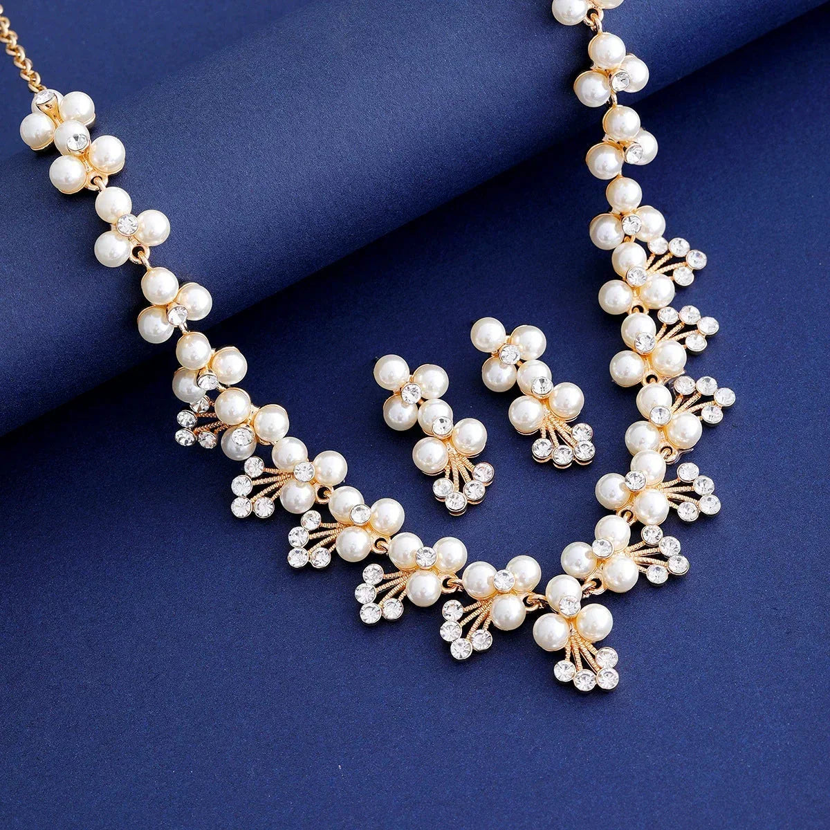 Druppel ketting oorbelset met parel