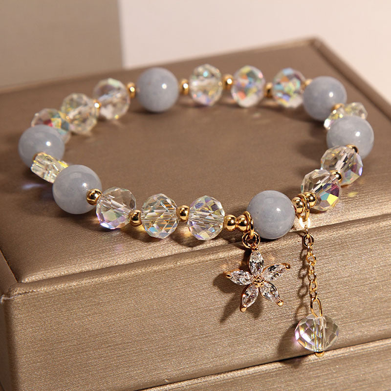Zeesterarmband met aquamarijn