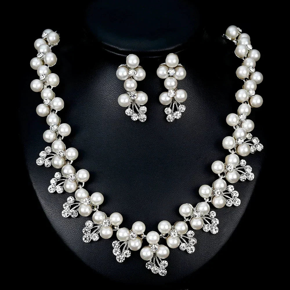 Druppel ketting oorbelset met parel