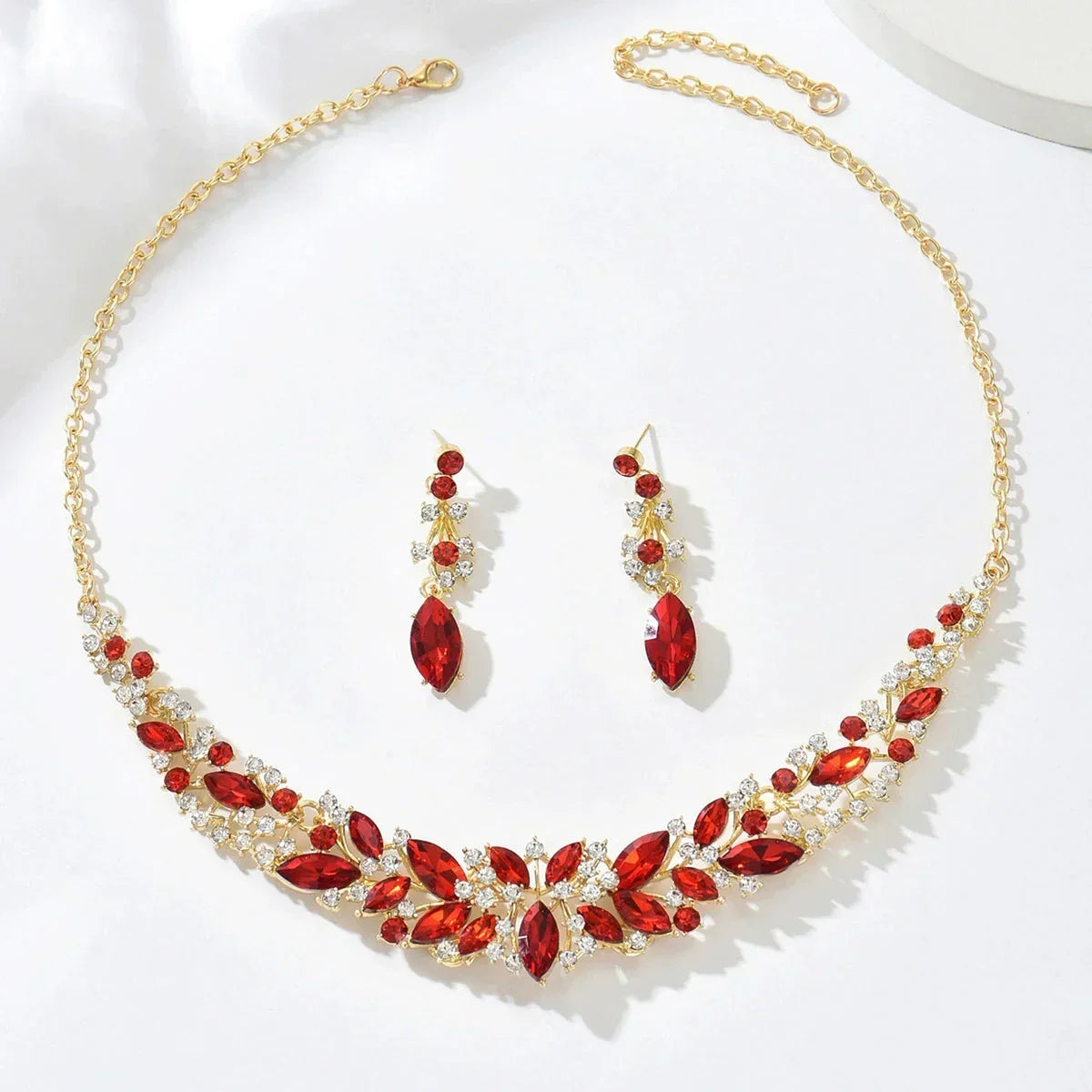 Vintage ketting oorbelset met kristal