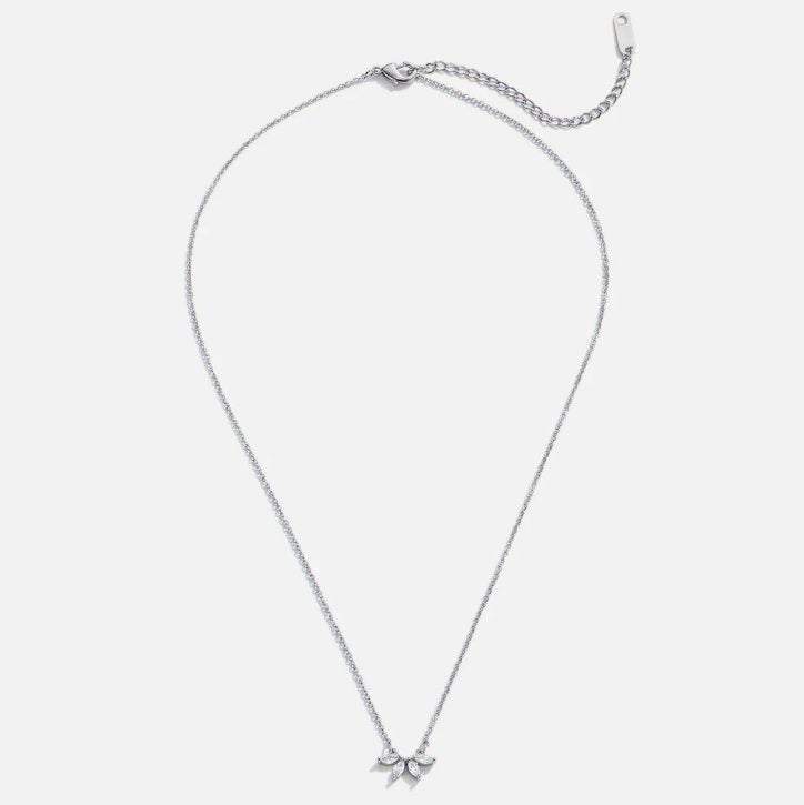 Tiffany zilveren bladhangerketting met kristal