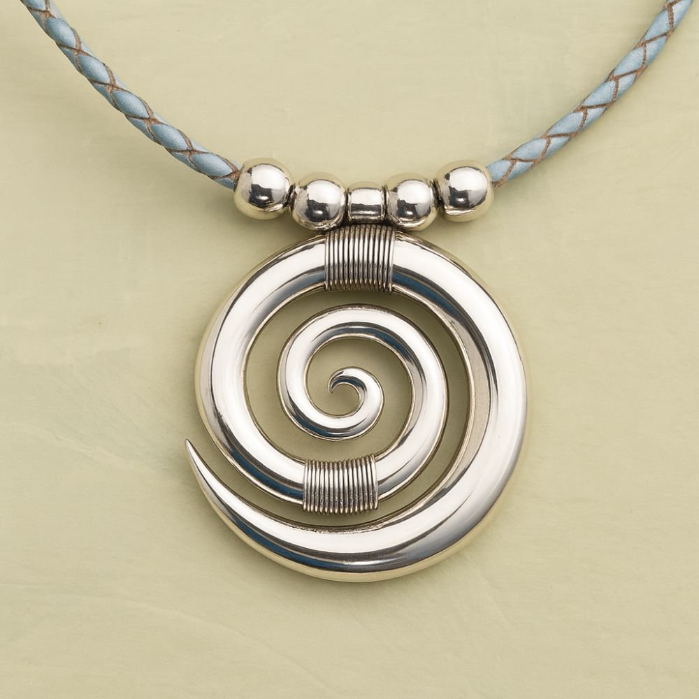 Vintage zilveren spiraalketting