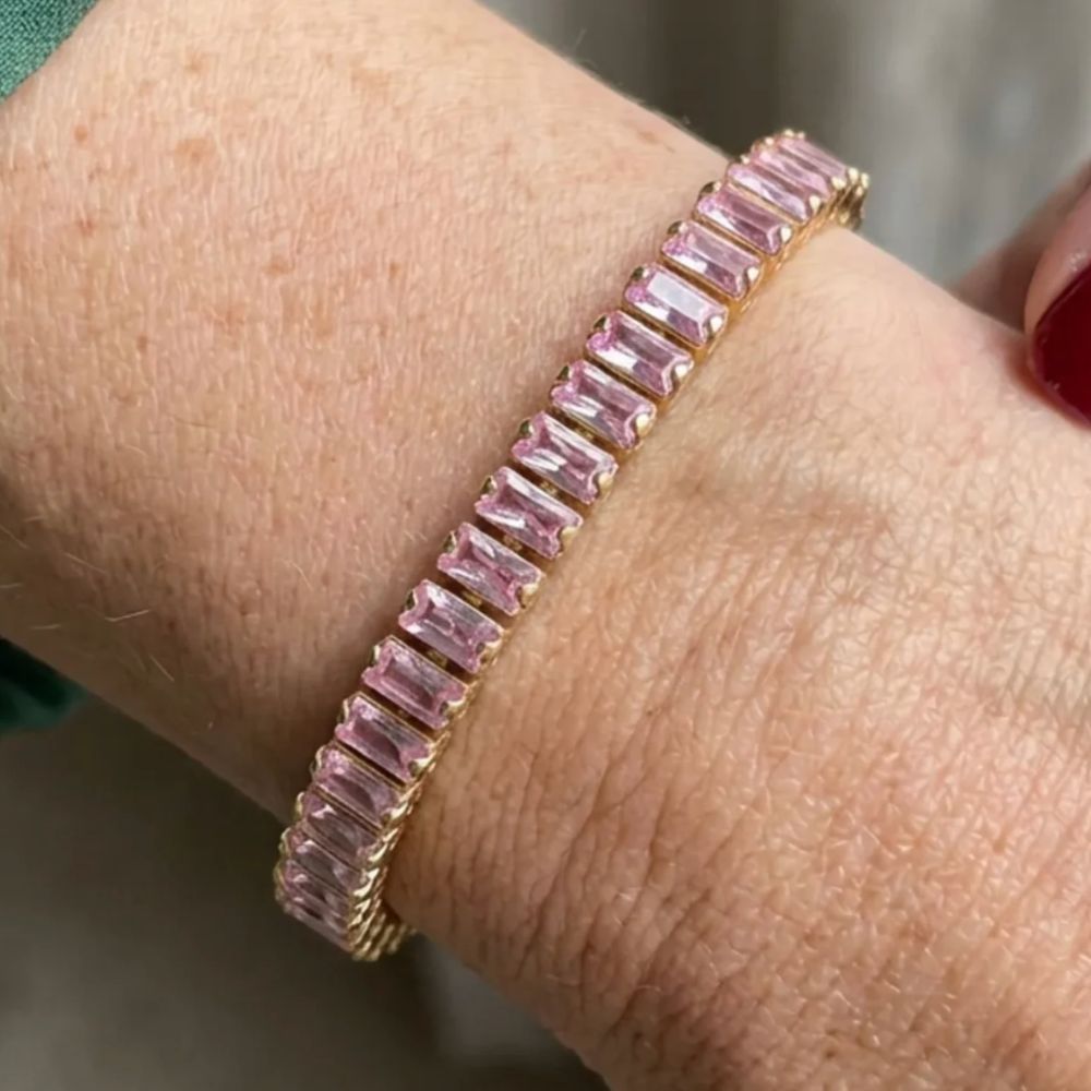 Vertéa roze saffiertennisarmband