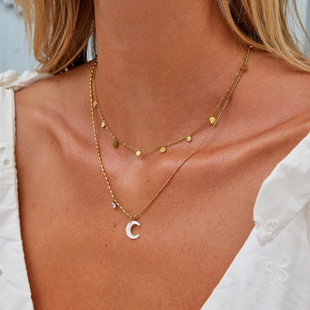 Witte halvemaan maanketting