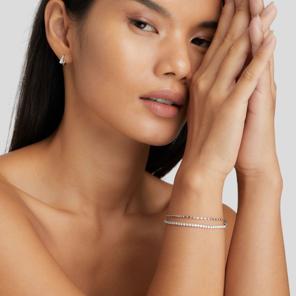 Arelia zilveren kristalarmband
