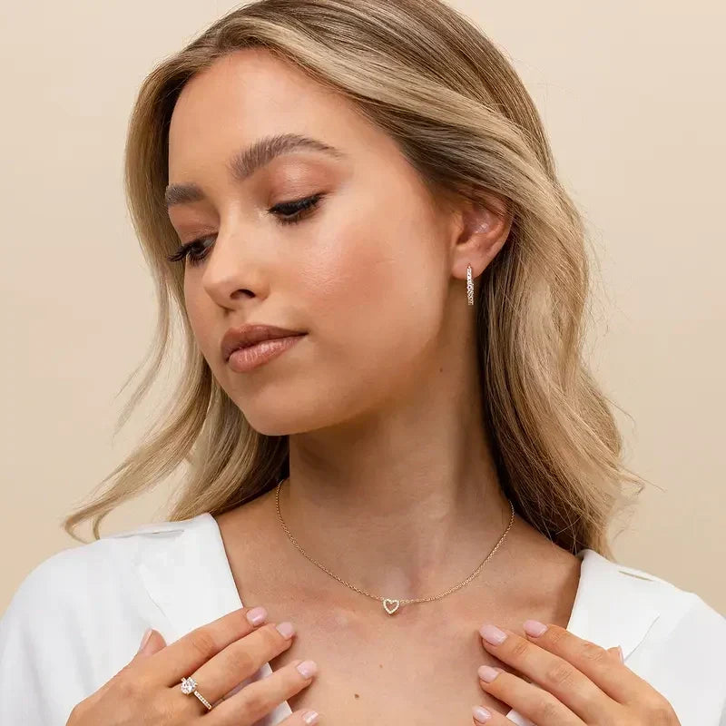 Open pavé hartketting