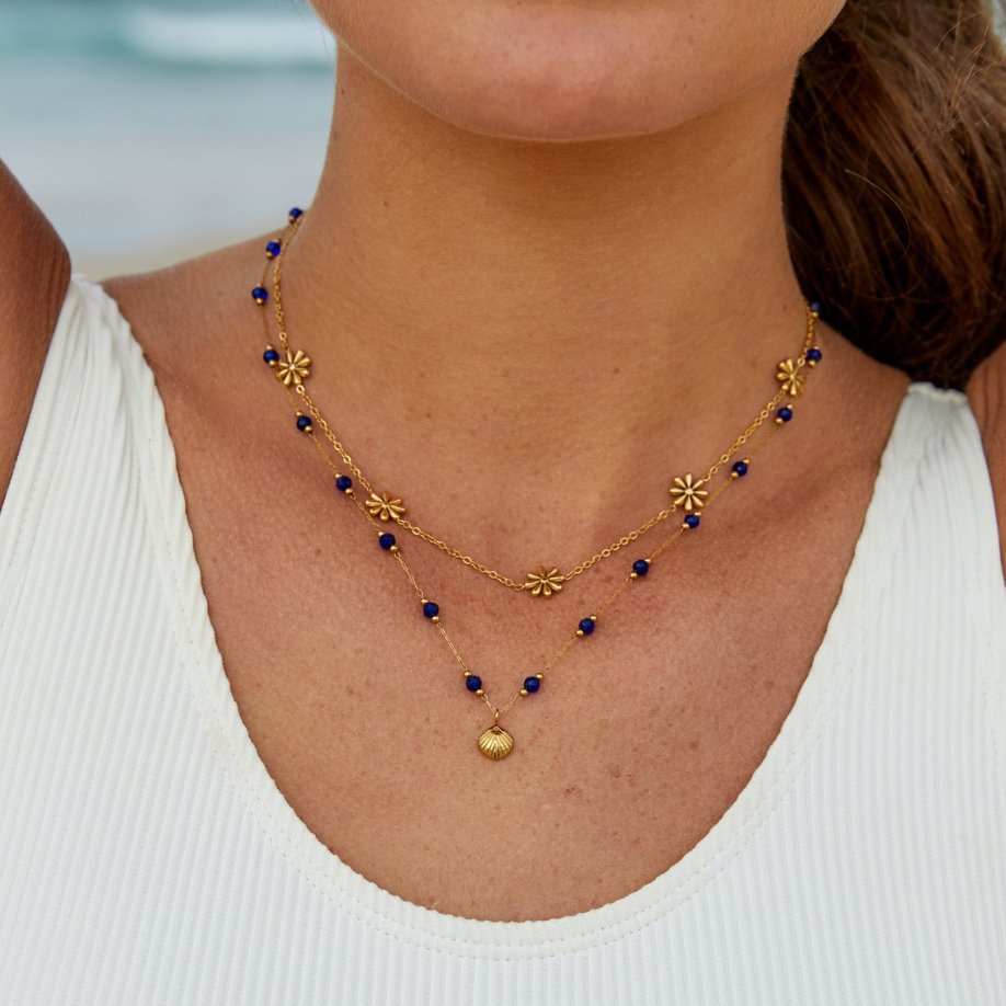 18K gouden bloem krachtketting