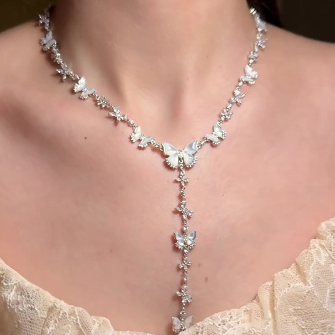 Witte natuurlijke ketting oorbellenring met schelp