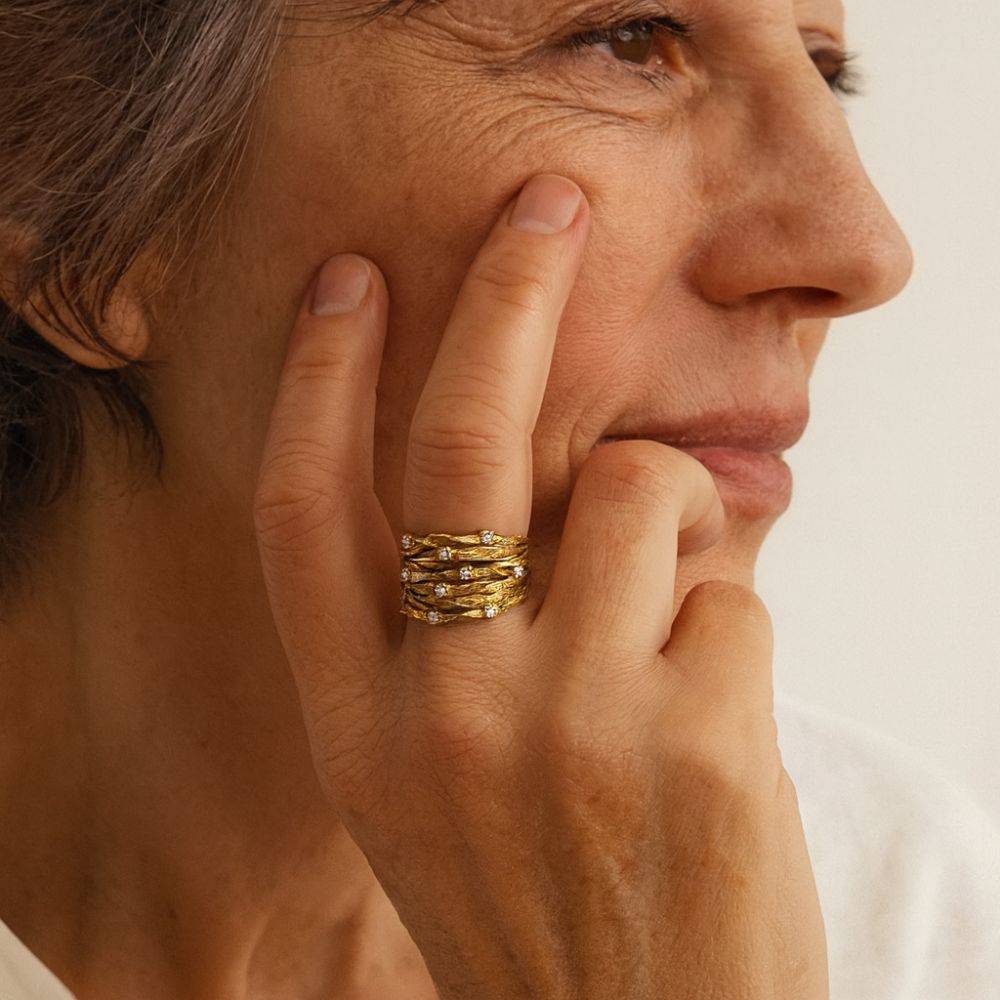 Vintage statement gouden ring