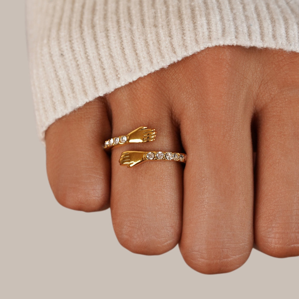 18K gouden omhelzing foreverring