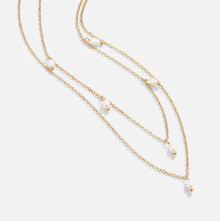 Kayla gelaagde druppelketting met parel
