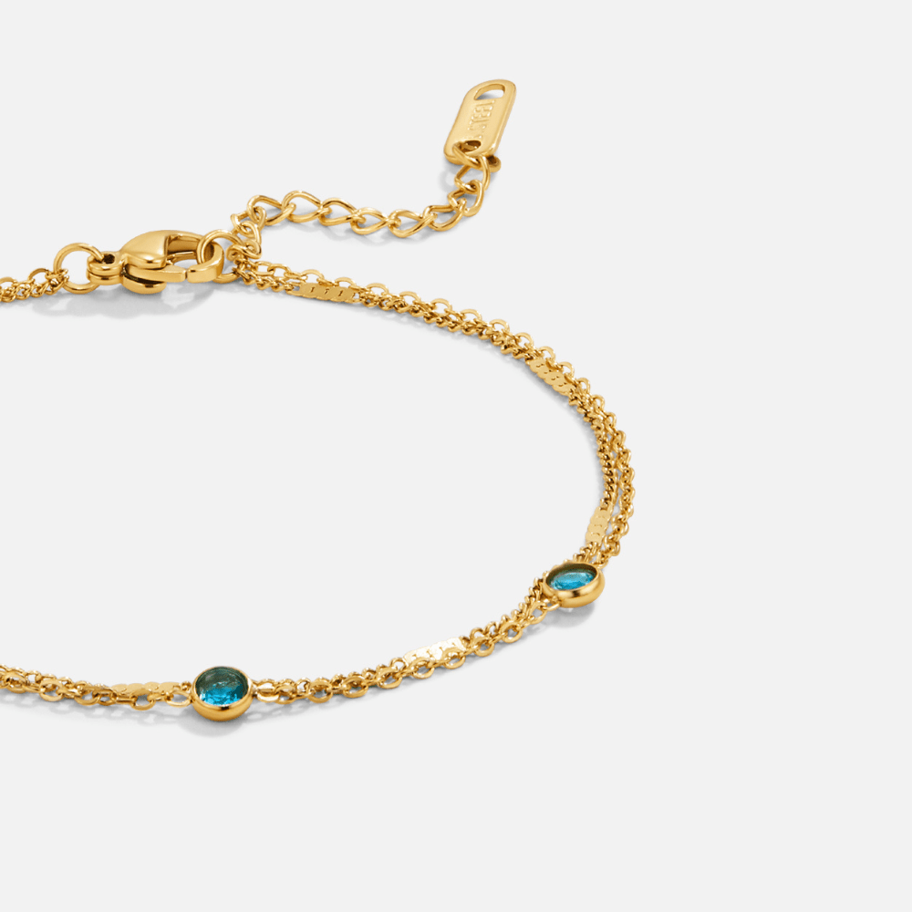 Athena blauwe gelaagde kristalarmband
