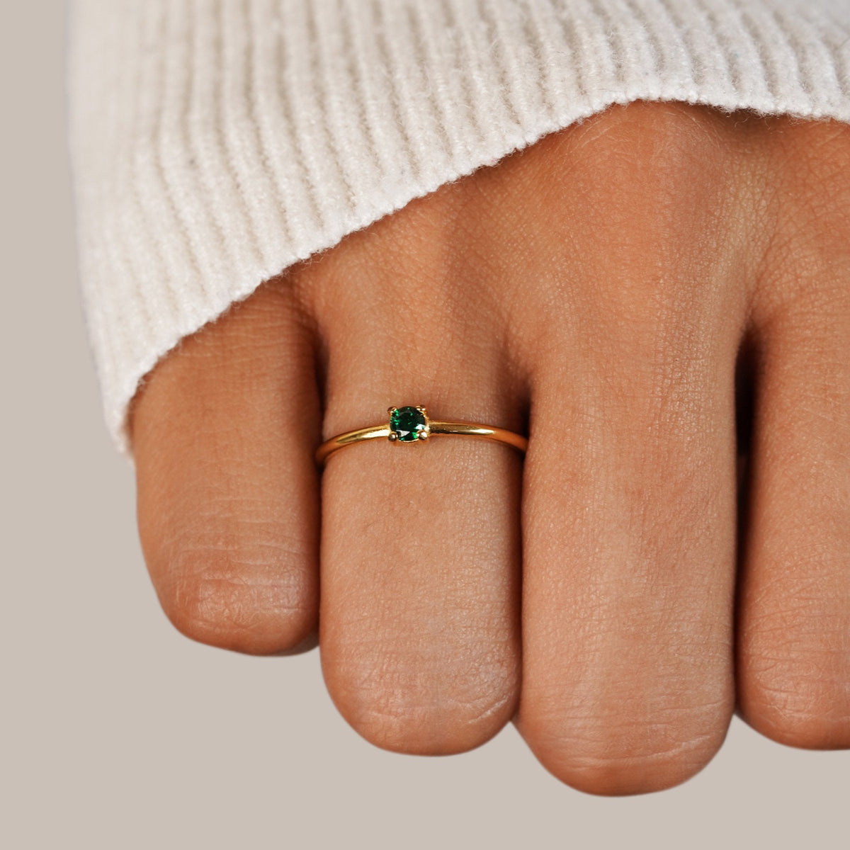 18K gouden meiring met geboortesteen
