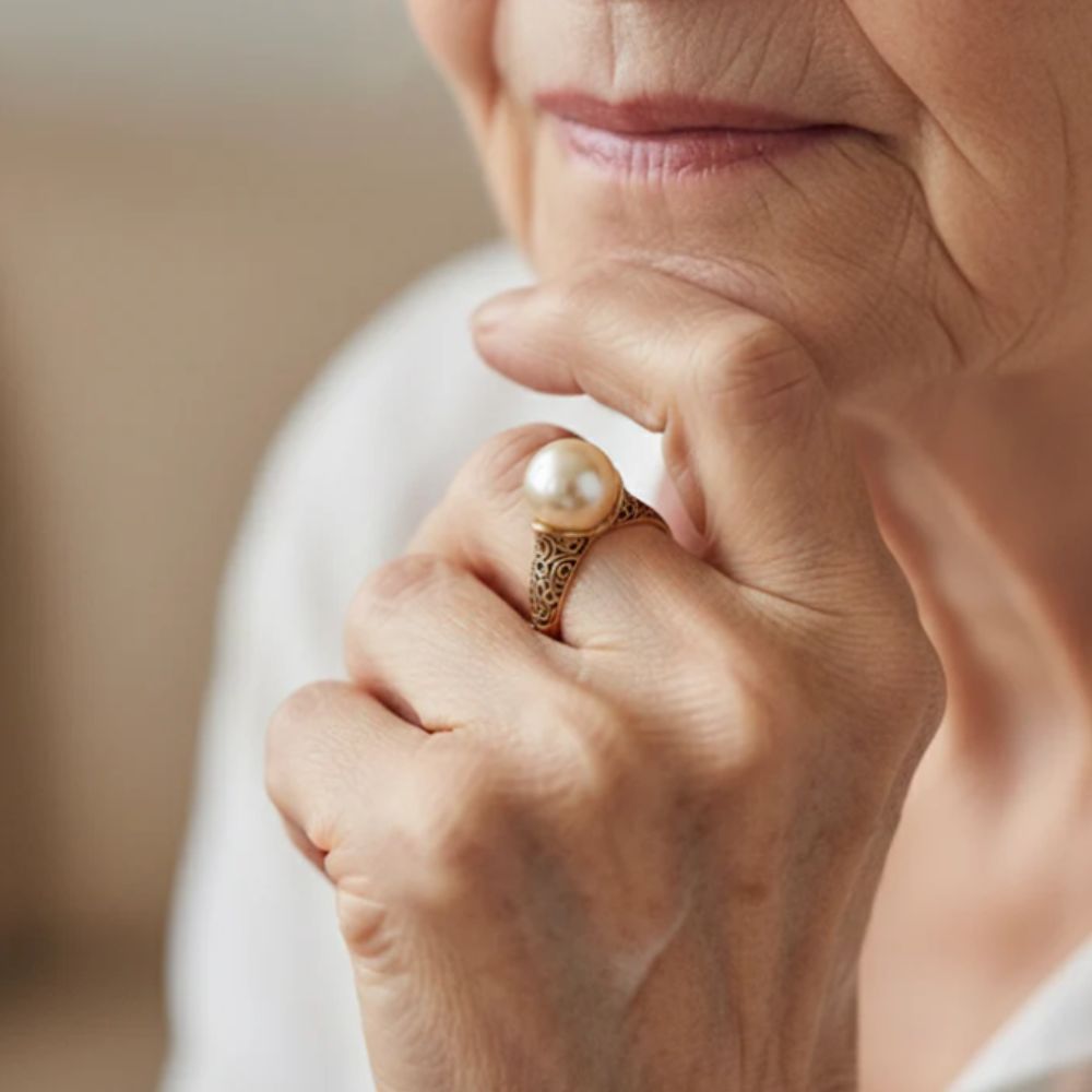 Vintage gouden parelring