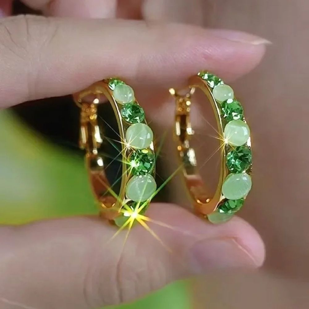 Groene diamantoorbellen