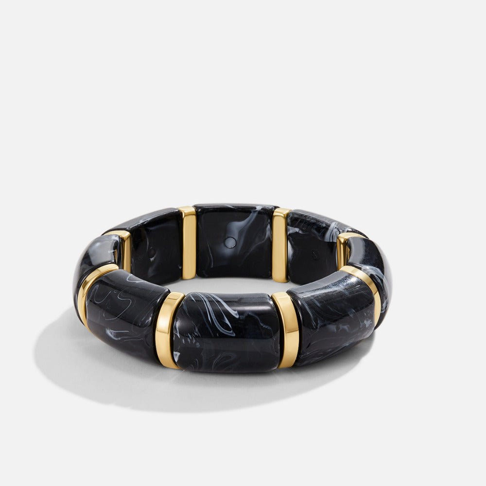 Sabina zwarte gemarmerde armband