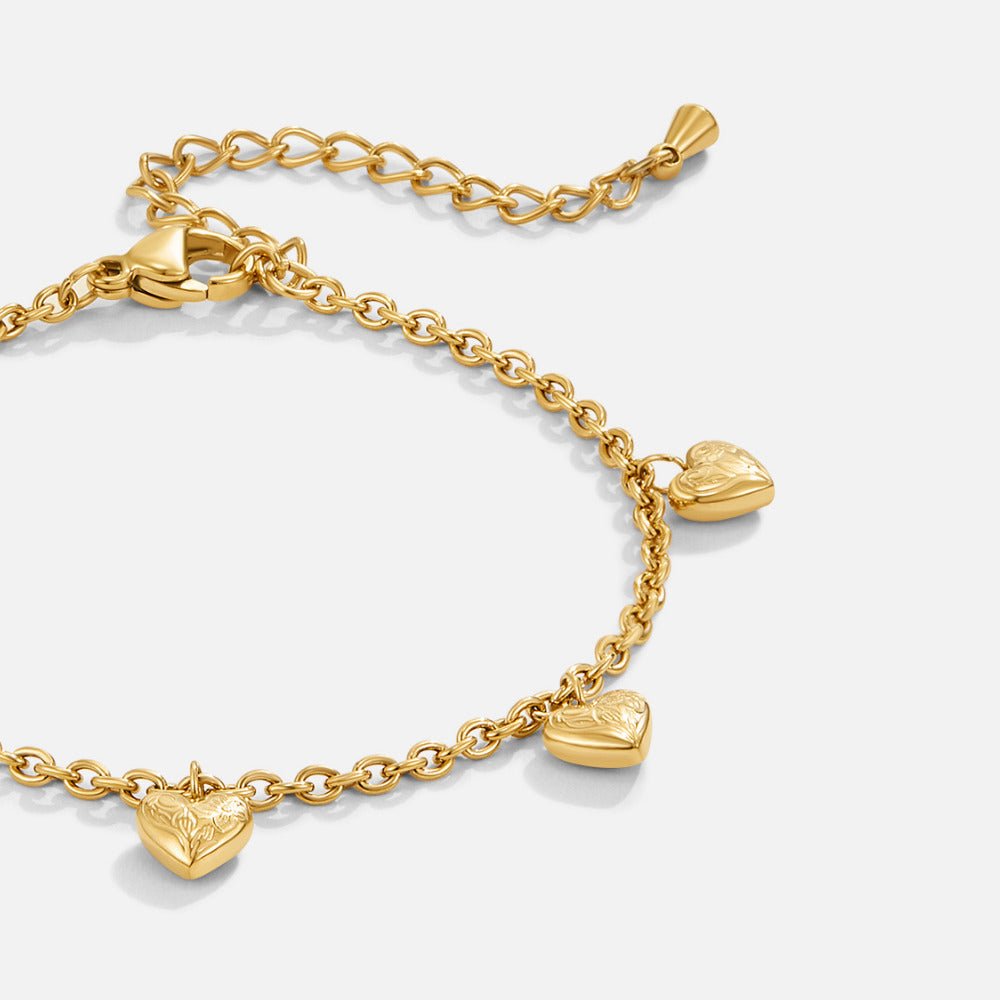 Vintage gouden bedelarmband met hartje