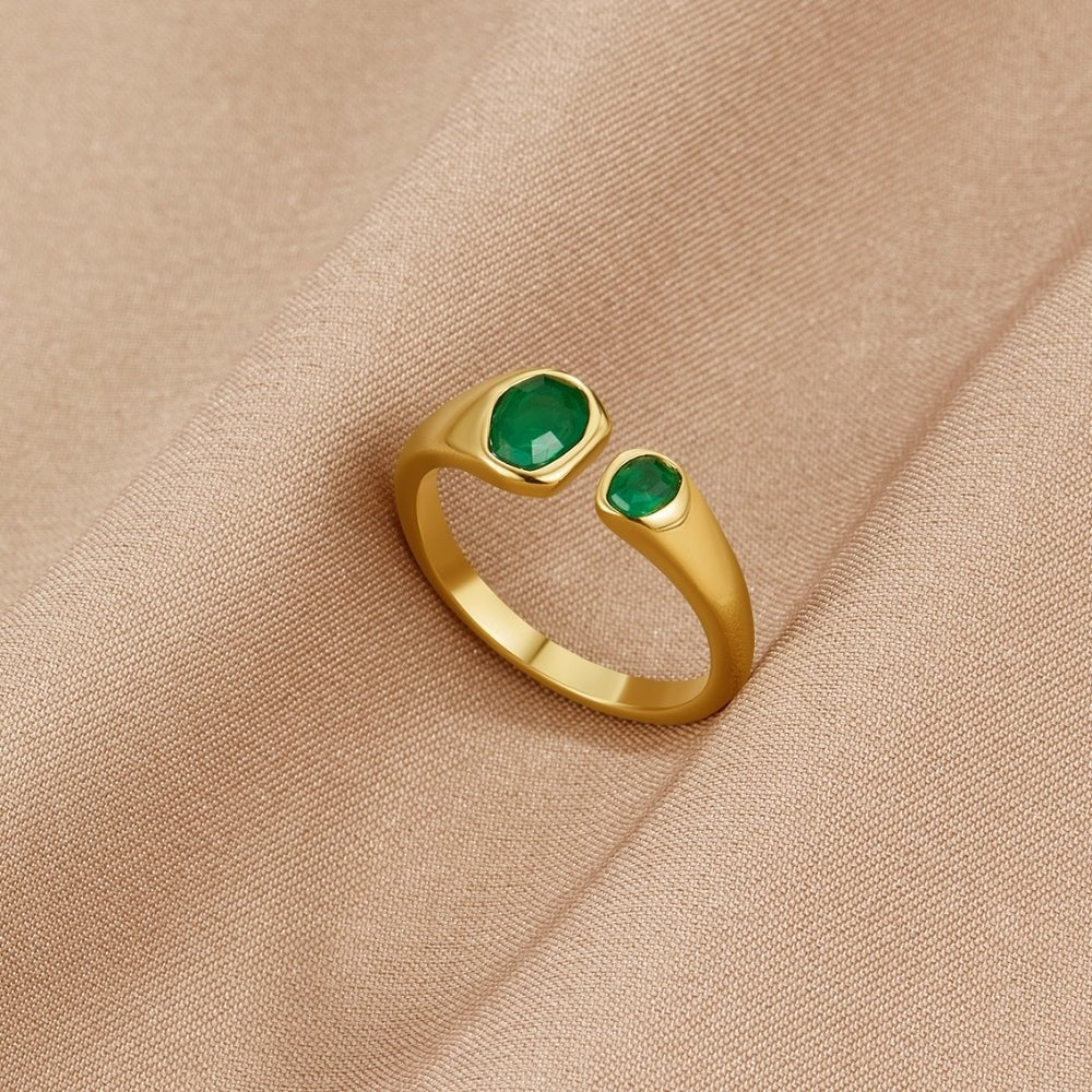 Groene vintage smaragdring