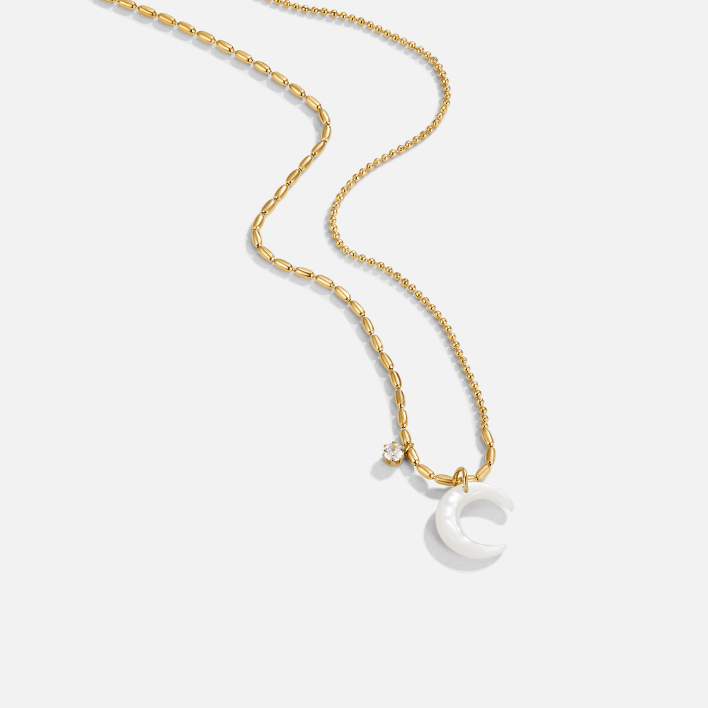 Witte halvemaan maanketting