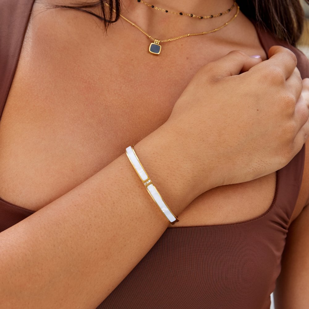 Witte gouden sahara-armband