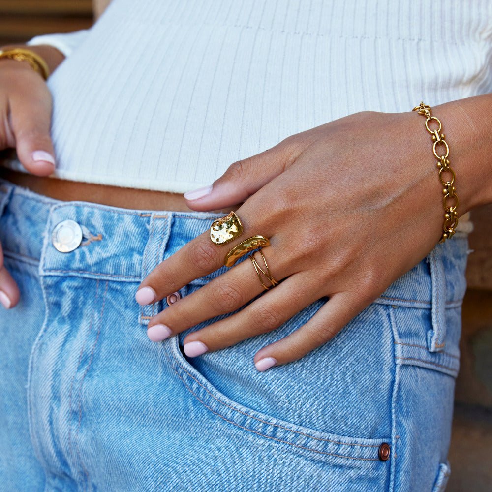 Yuna geometrische gouden ring