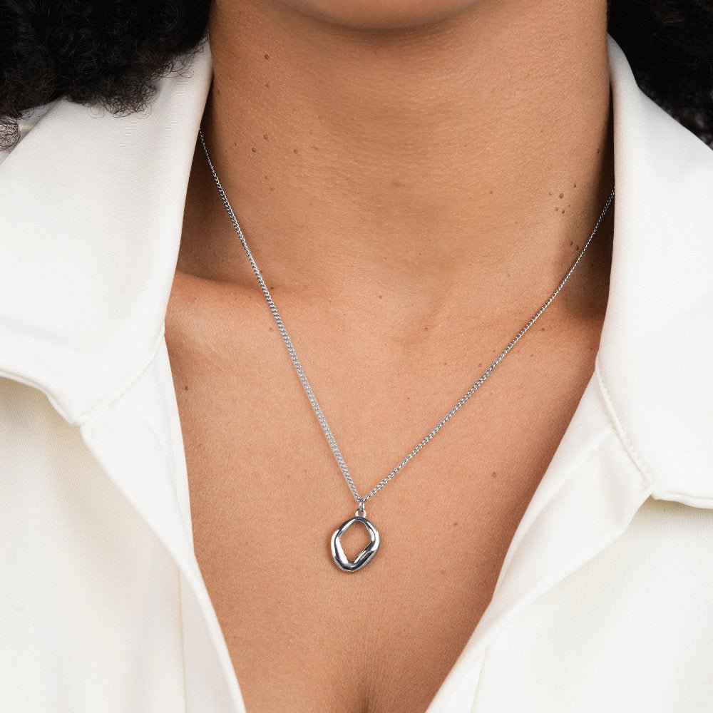 Zola geometrische zilveren ketting