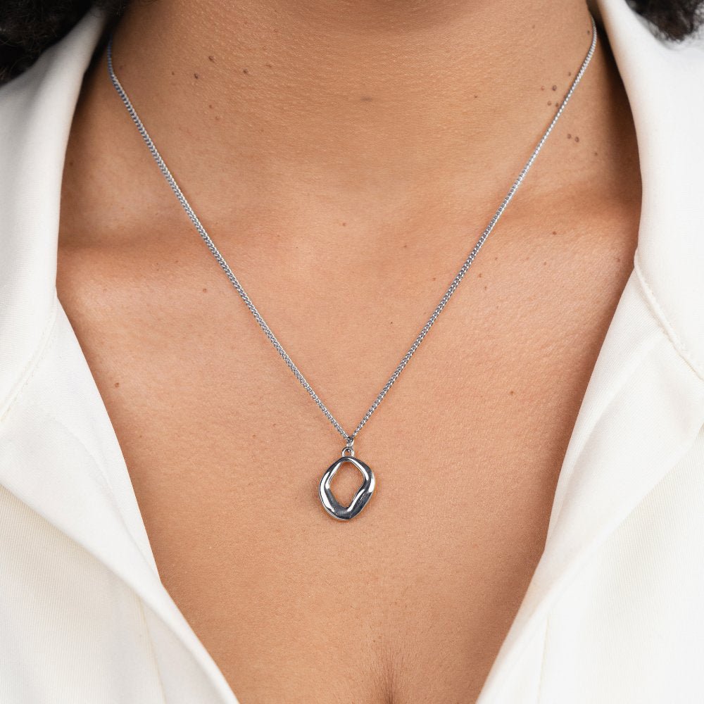 Zola geometrische zilveren ketting